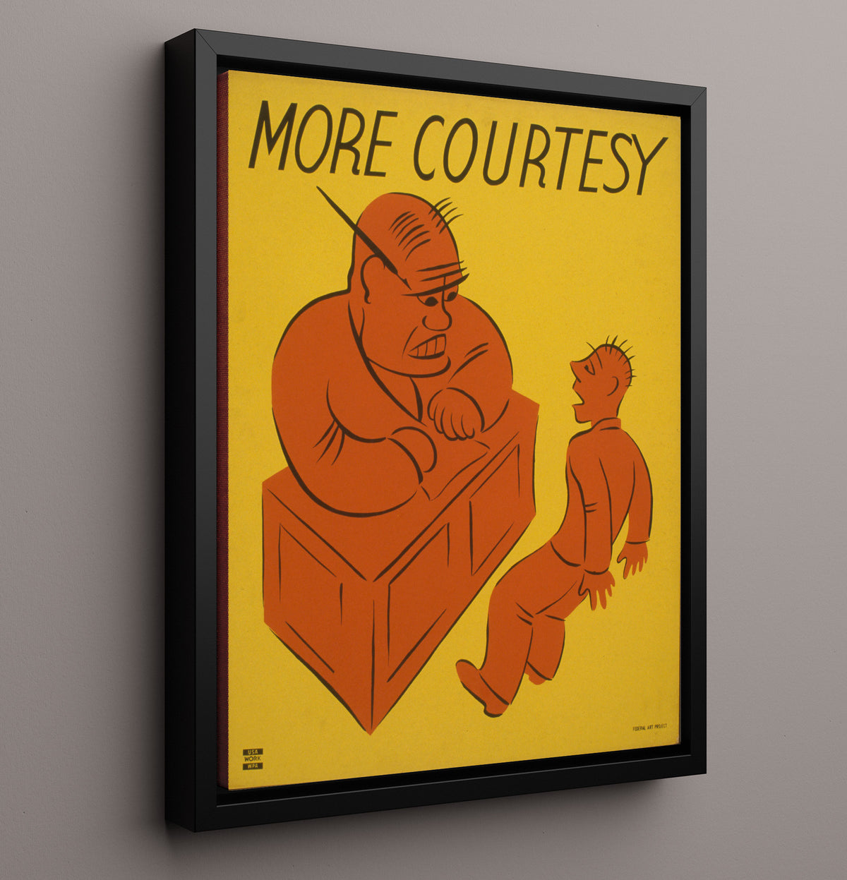 Courtesy Beats Grumpiness - Health & Safety - 16x20 Framed Canvas