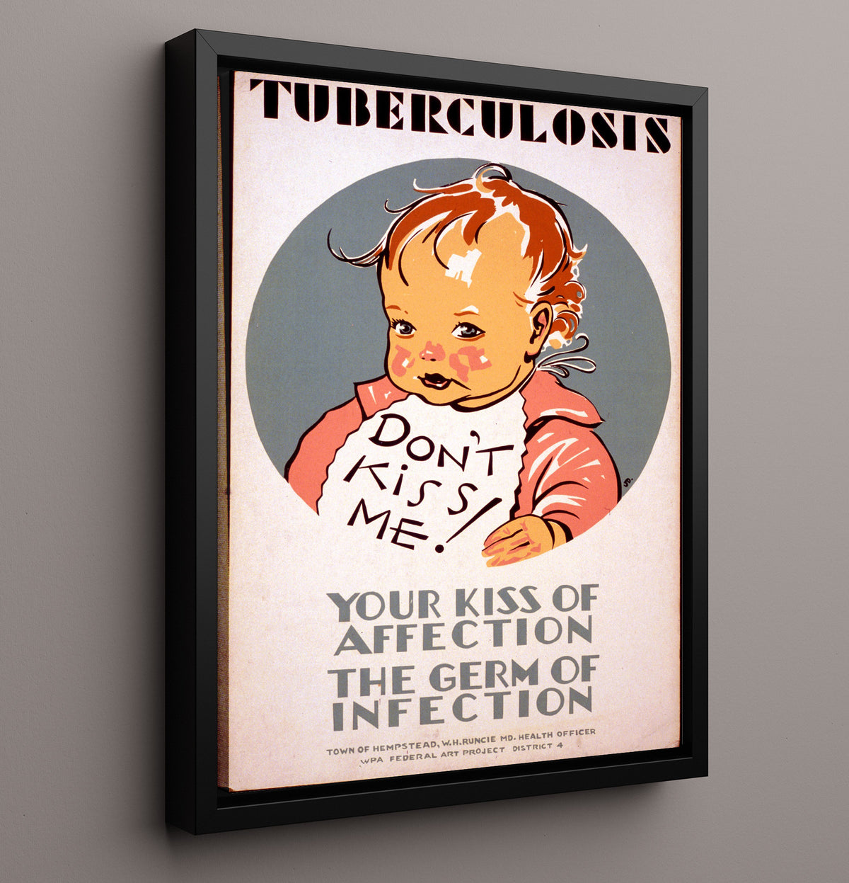 Don't Kiss, Don't Spread - Health & Safety - 16x20 Framed Canvas