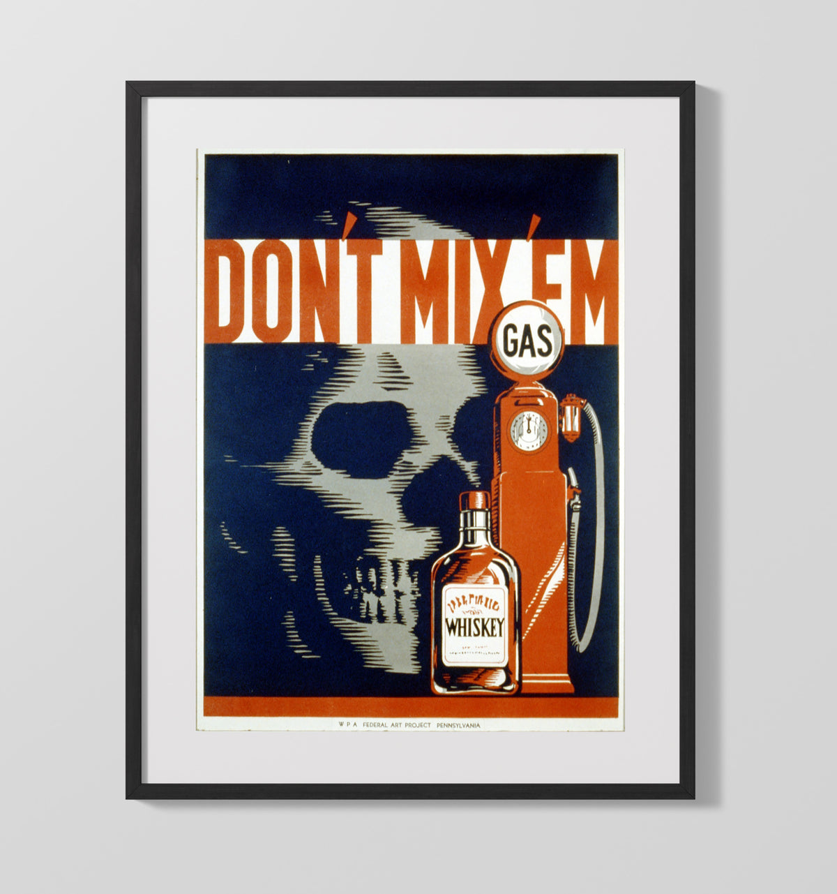 Don't Mix Gasoline and Whiskey 16x20 Gallery Frame health and safety poster wall art