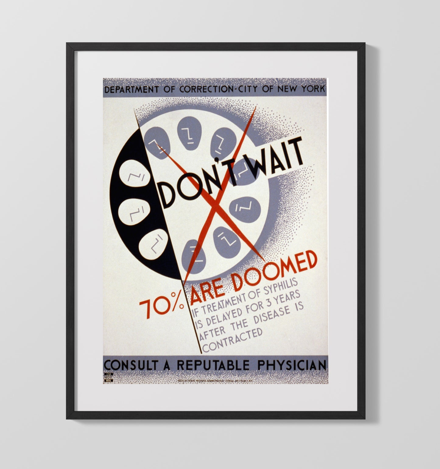 Don't Wait, Treat Syphilis 16x20 Gallery Frame health and safety poster wall art