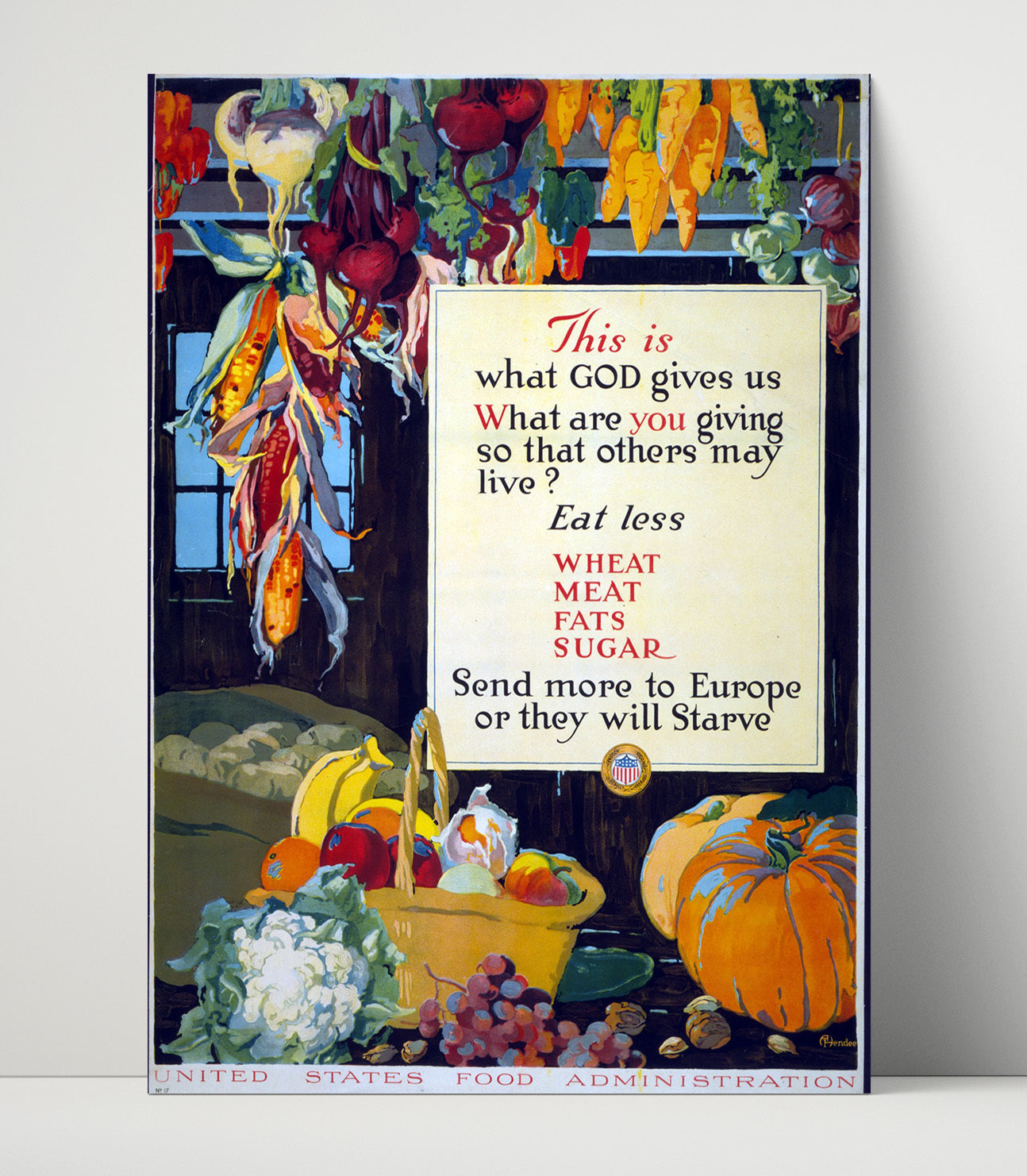 Health and Safety Poster - Eat Less Wheat Meat Fats and Sugar Health and Safety Wall Art - health and safety wall art print