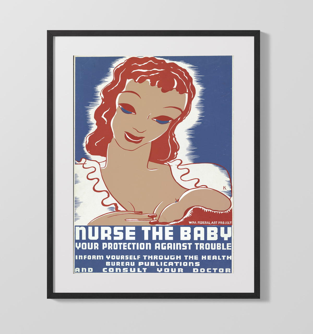 Nurse the Baby 16x20 Gallery Frame health and safety poster wall art