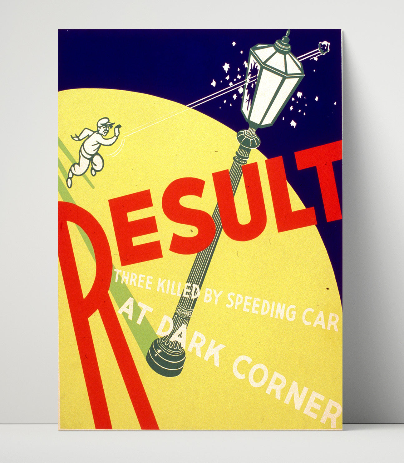 Health and Safety Poster - Result of Speeding Car Three Killed At Dark Corner Health and Safety Wall Art - health and safety wall art print