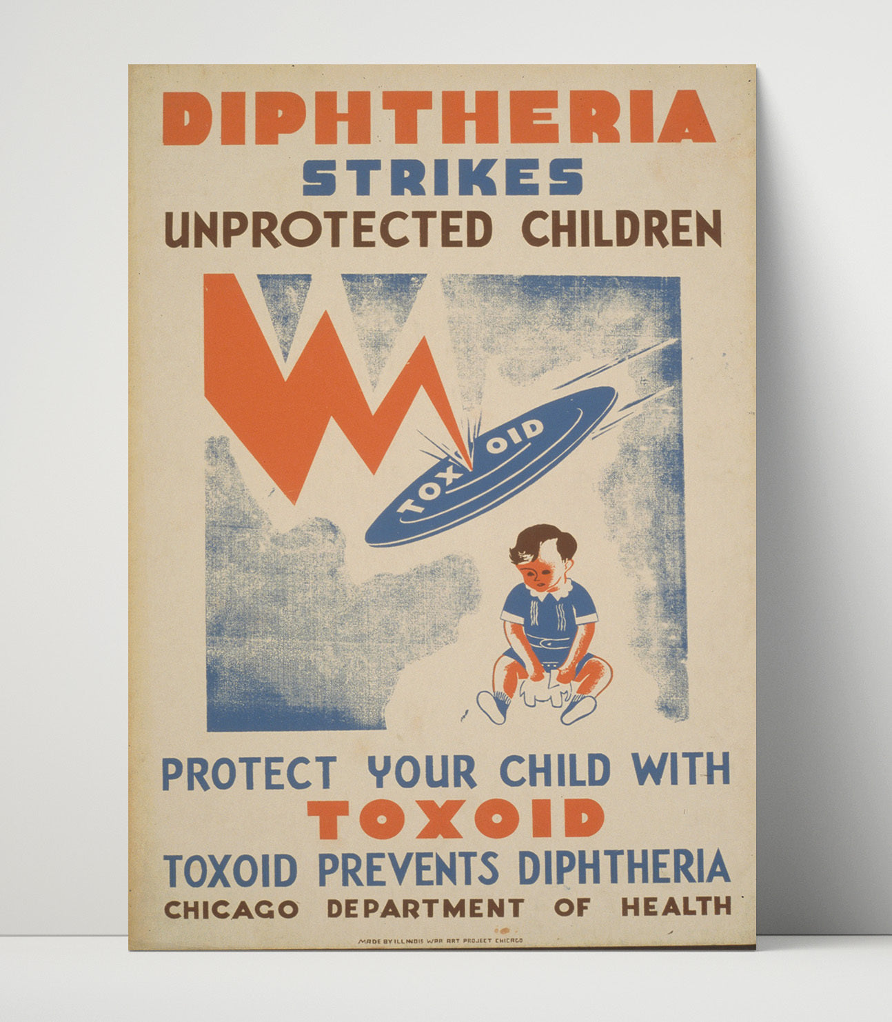 Health and Safety Poster - Shield Kids From Diphtheria Health and Safety Wall Art - health and safety wall art print