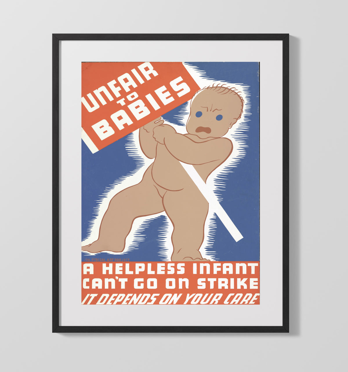 Unfair to Babies - Infant Care Responsibility 16x20 Gallery Frame health and safety poster wall art