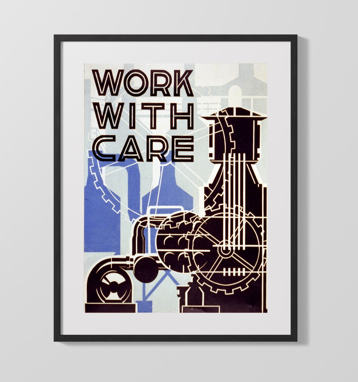 Work with Care in the Factory 16x20 Gallery Frame health and safety poster wall art