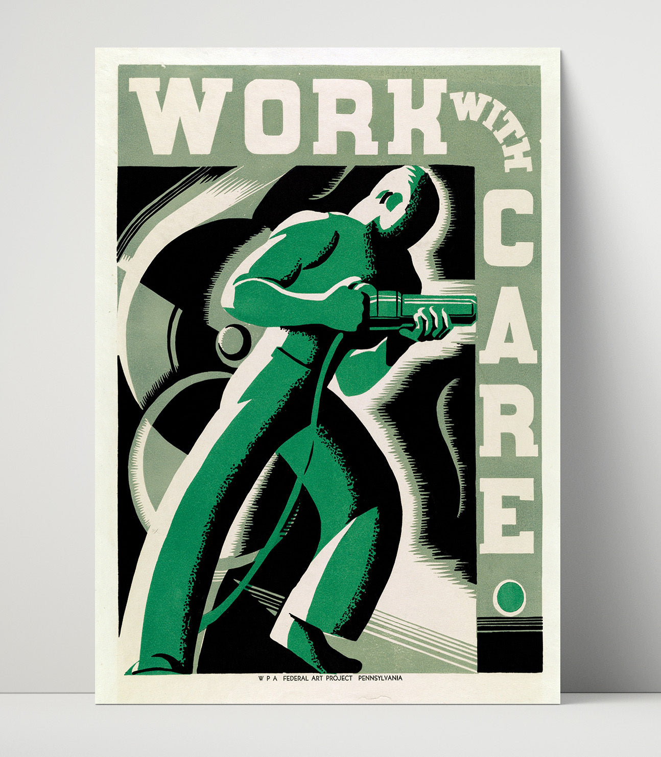 Health and Safety Poster - Work with Care on the Job Health and Safety Wall Art - health and safety wall art print