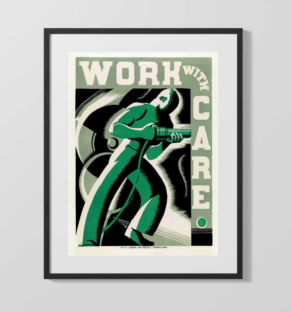 Work with Care on the Job 16x20 Gallery Frame health and safety poster wall art