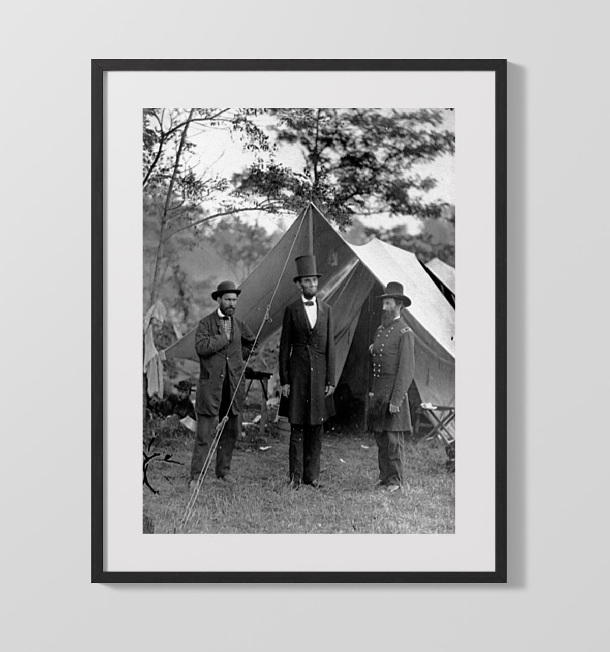 Abraham Lincoln - With Allan Pinkerton and General McClernand 1862 16x20 Gallery Frame history wall art