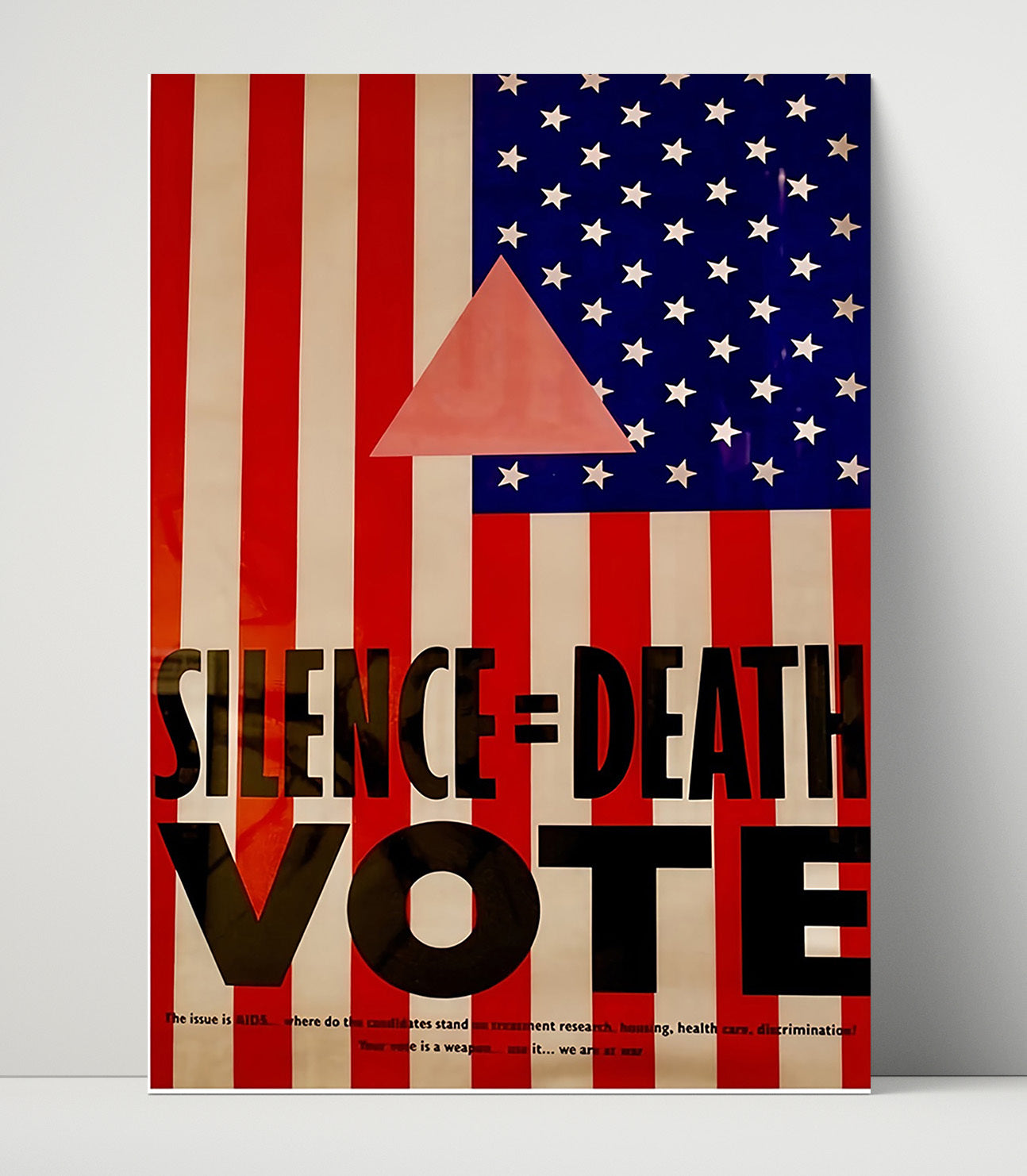 Historical - Activism Poster - Silence Equals Death Vote Flag Graphic Design History Wall Art