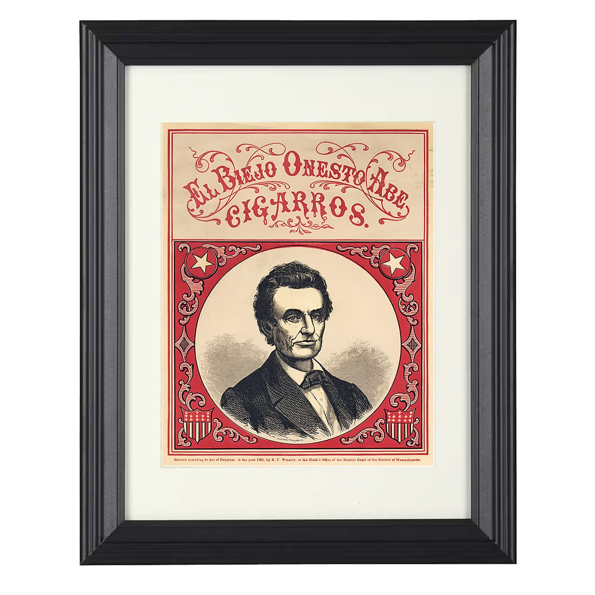 Advertisement Artwork – El Bueno Cigars Abraham Lincoln unframed semi-gloss poster print