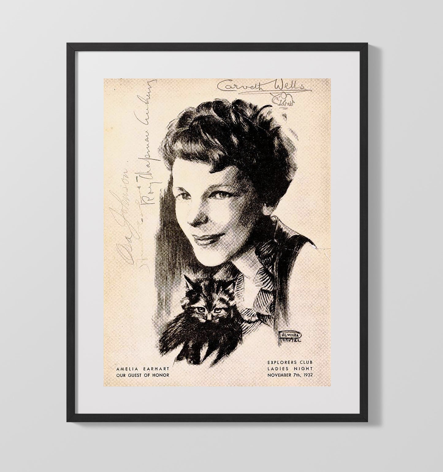 Amelia Earhart - Explorer Photo 1930s 16x20 Gallery Frame history wall art