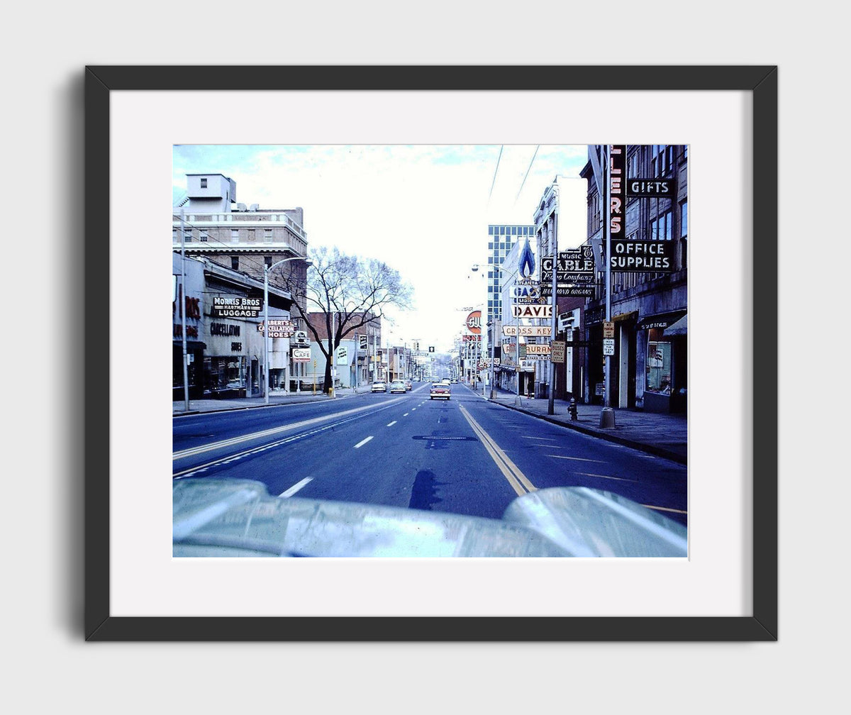 Atlanta Peachtree Street - Downtown View 1959 16x20 Gallery Frame history wall art
