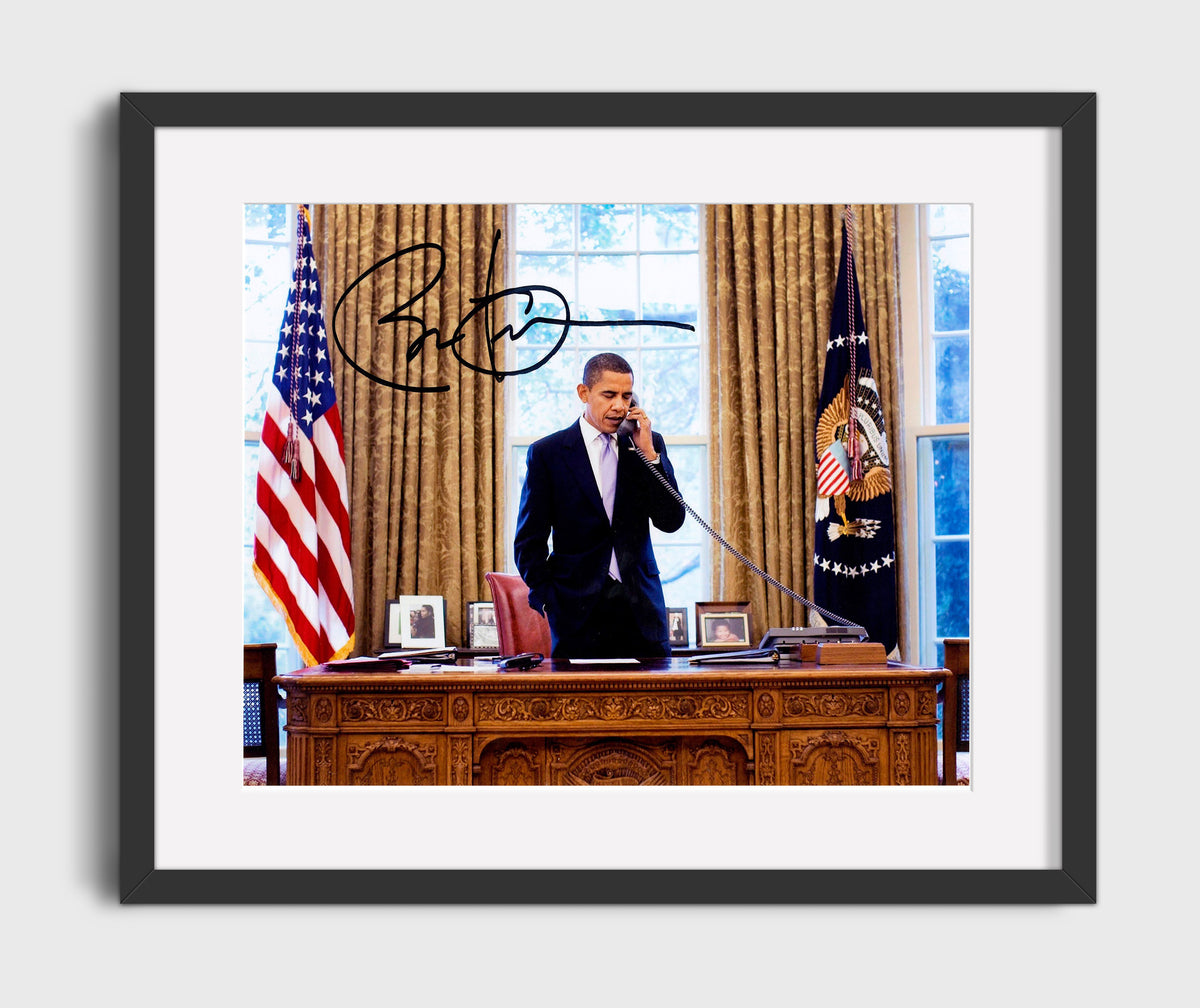 Barack Obama - Oval Office Phone Call 16x20 Gallery Frame history wall art