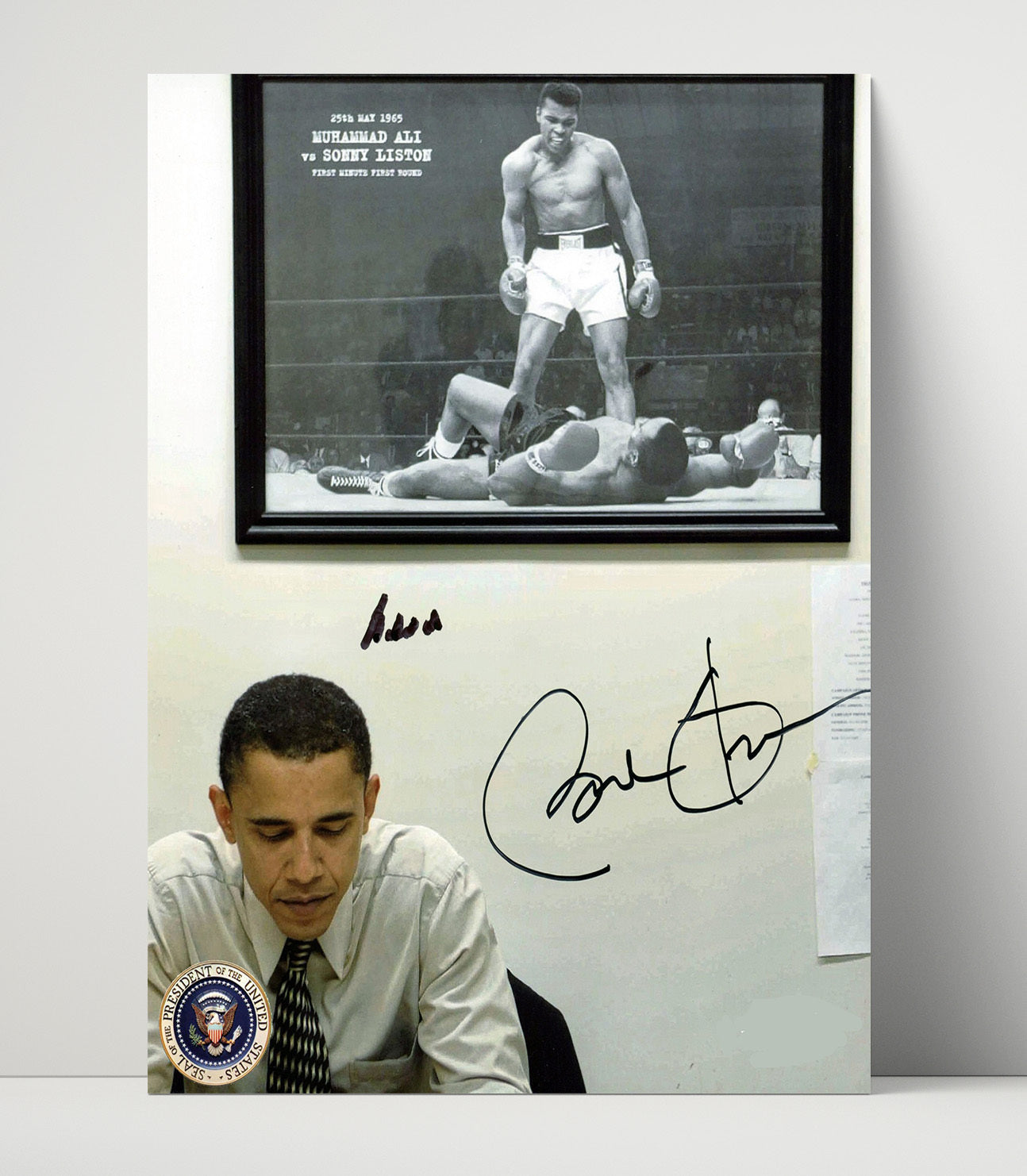 Historical - Barack Obama - Reflection Beneath Muhammad Ali Photo 2000S History Wall Art
