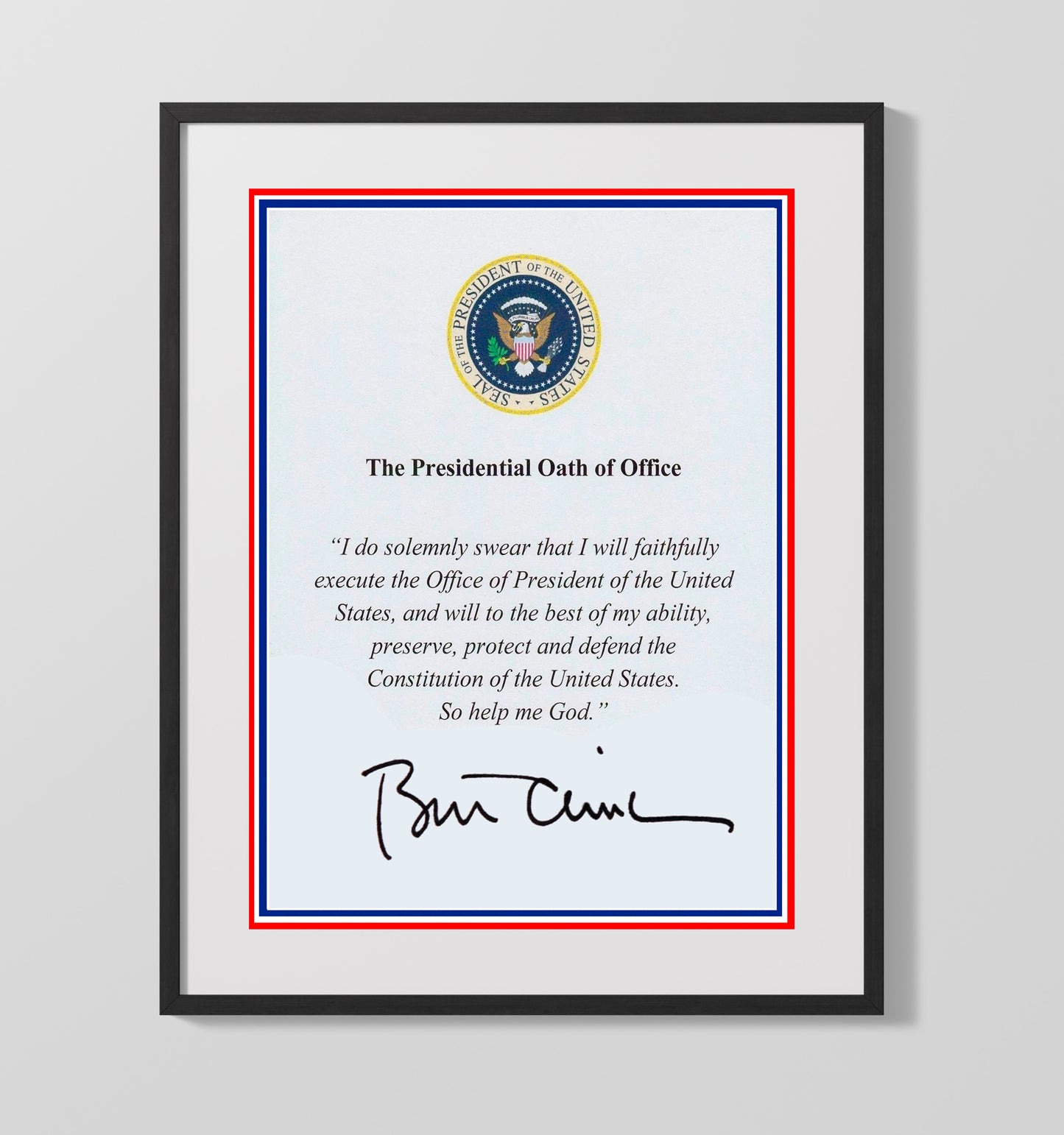 Bill Clinton - Presidential Oath of Office Print 16x20 Gallery Frame history wall art