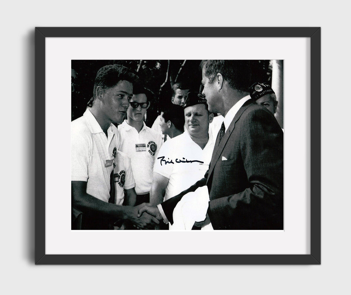 Bill Clinton and John F. Kennedy - Meeting as Young Delegate 1963 16x20 Gallery Frame history wall art
