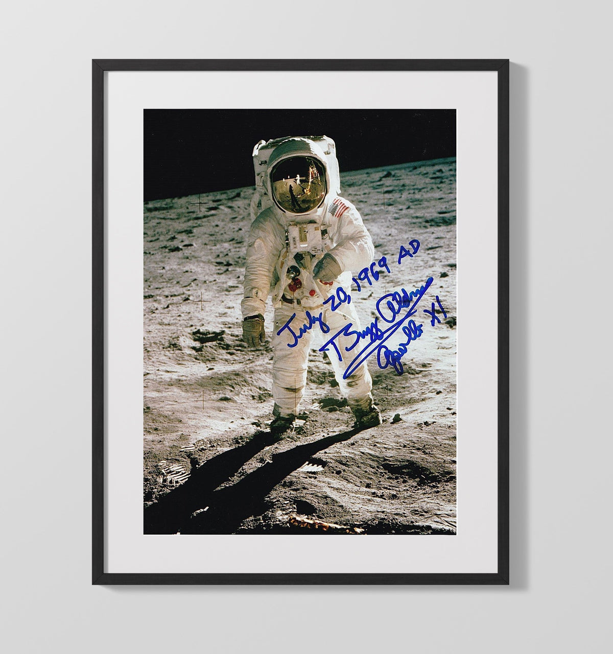 Buzz Aldrin - Apollo 11 Moonwalk July 1969 16x20 Gallery Frame history wall art