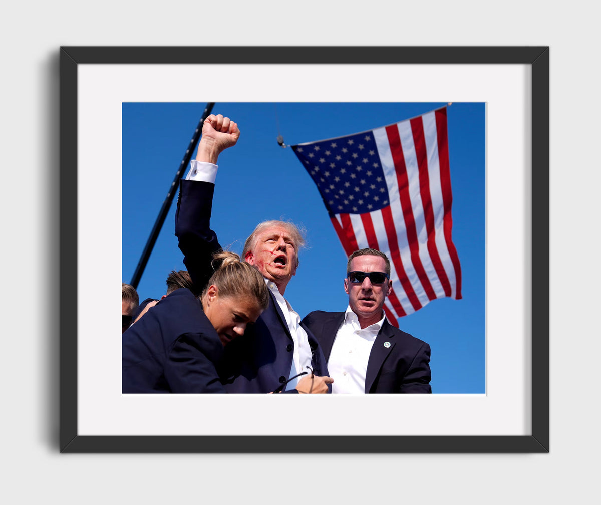 Donald Trump - Keep Fighting Rally Moment 2024 16x20 Gallery Frame history wall art