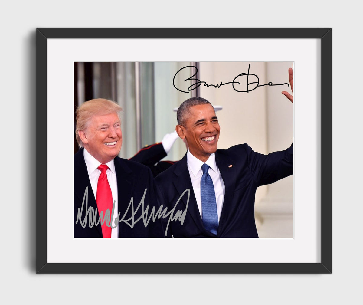 Donald Trump and Barack Obama - Presidential Transition Meeting 2016 16x20 Gallery Frame history wall art