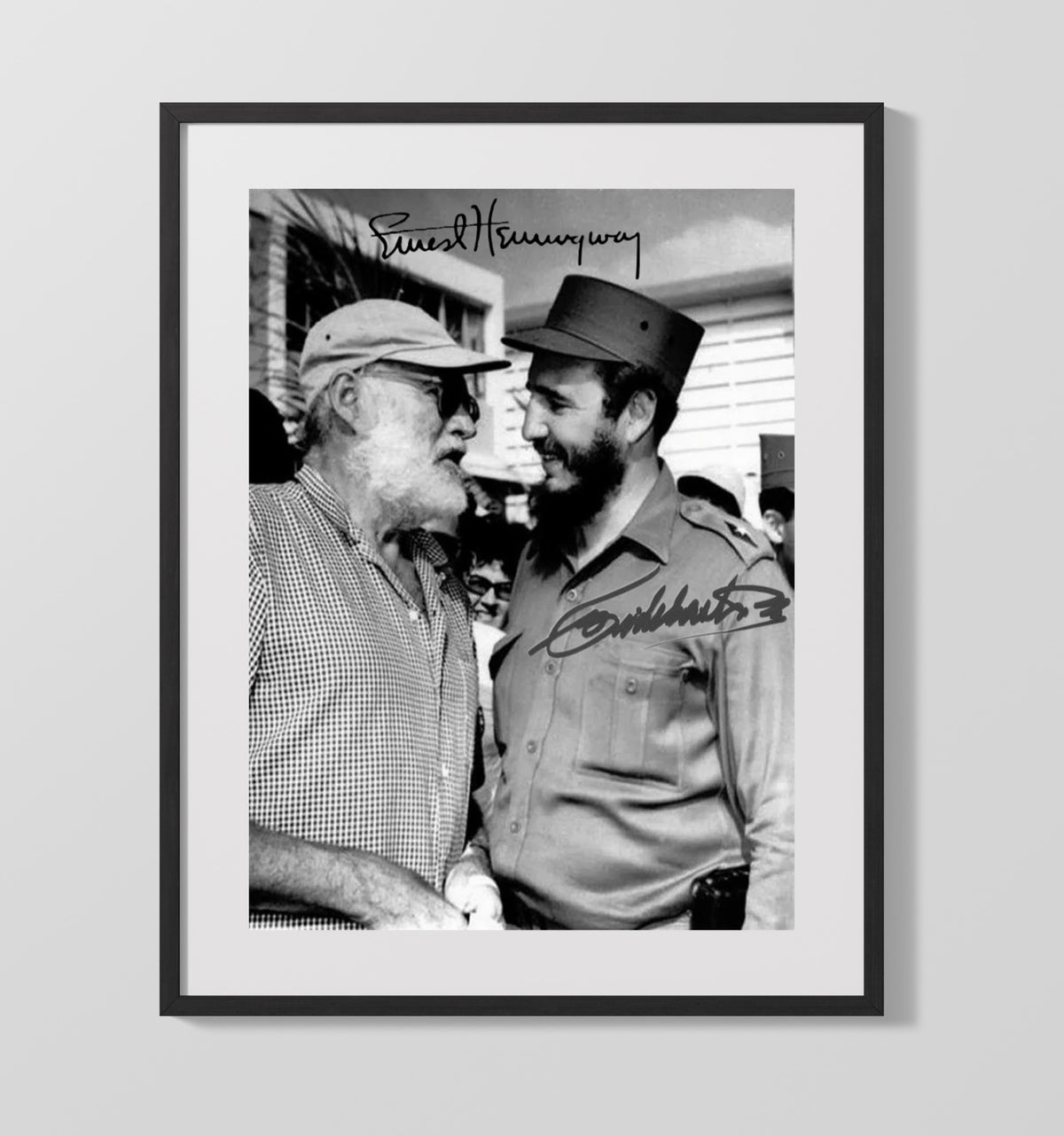 Fidel Castro and Ernest Hemingway - Cuba Meeting 16x20 Gallery Frame history wall art