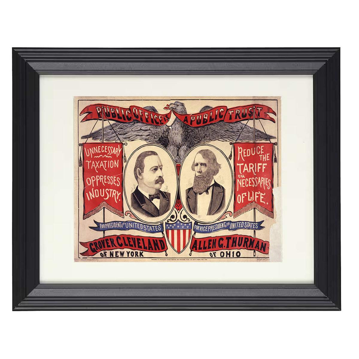 Cleveland and Thurman – Presidential Campaign 1888 unframed semi-gloss poster print