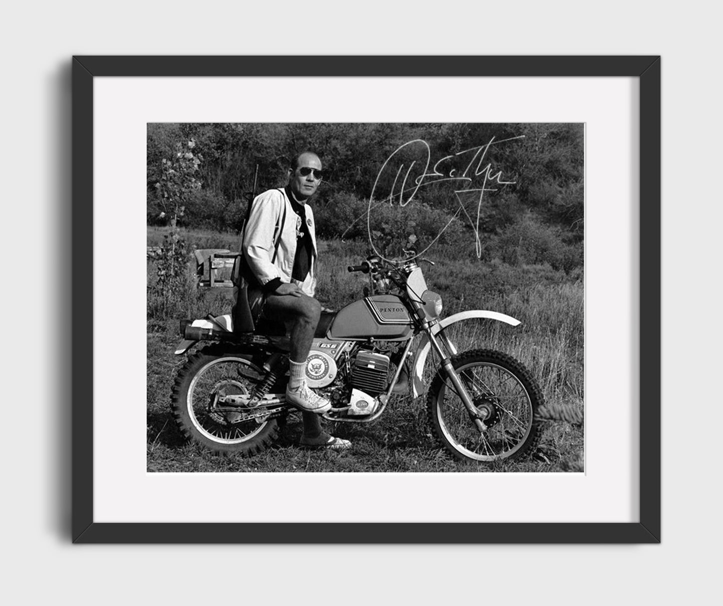 Hunter S. Thompson - Motorcycle 16x20 Gallery Frame history wall art