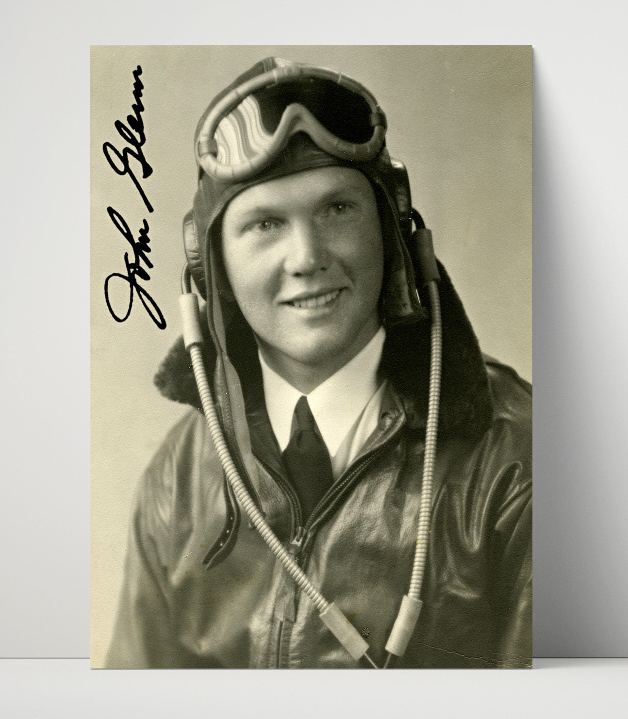 Historical - John Glenn - Early Aviator Portrait 1940S History Wall Art