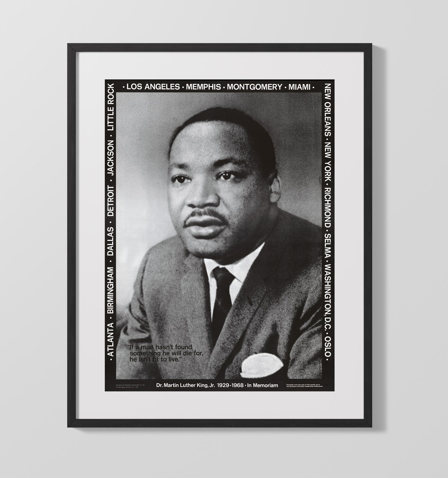 Martin Luther King Jr. - in Memoriam Tribute Poster 1968 16x20 Gallery Frame history wall art