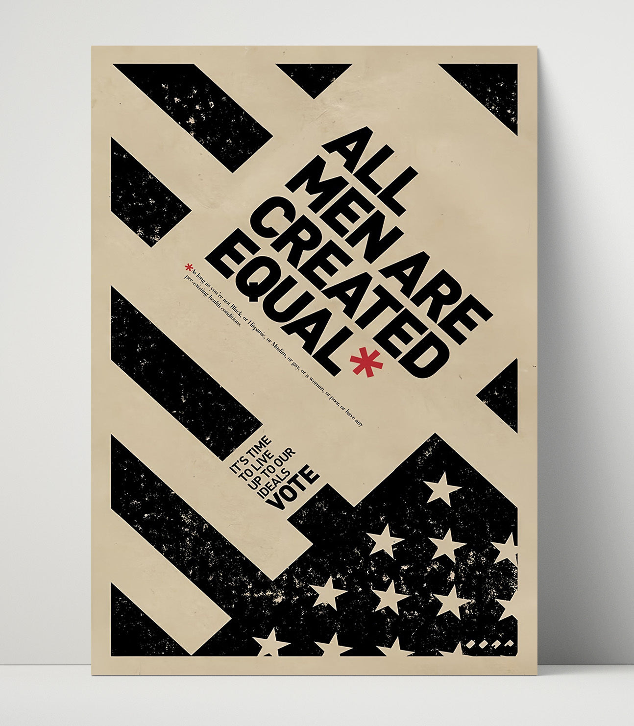 Historical - Modern Political Poster - All Men Are Created Equal Bold Typography Design History Wall Art