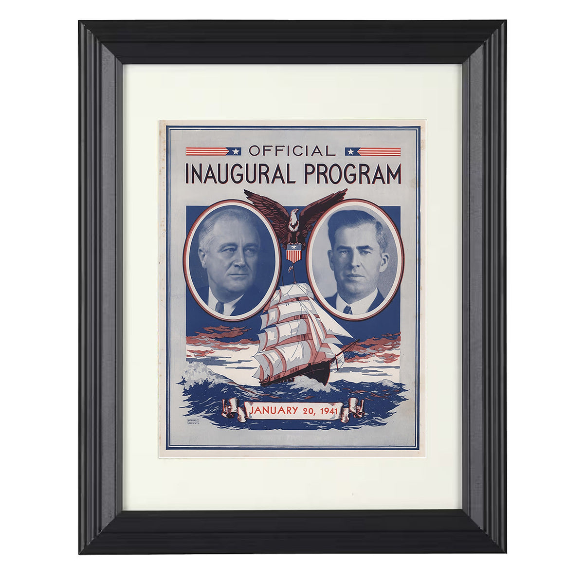 Roosevelt Inauguration – Official Program 1941 unframed semi-gloss poster print