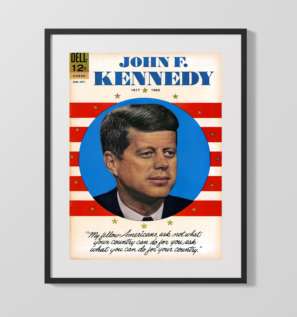 Presidential Tribute Poster - John F. Kennedy Memorial 1917 - 1963 16x20 Gallery Frame history wall art