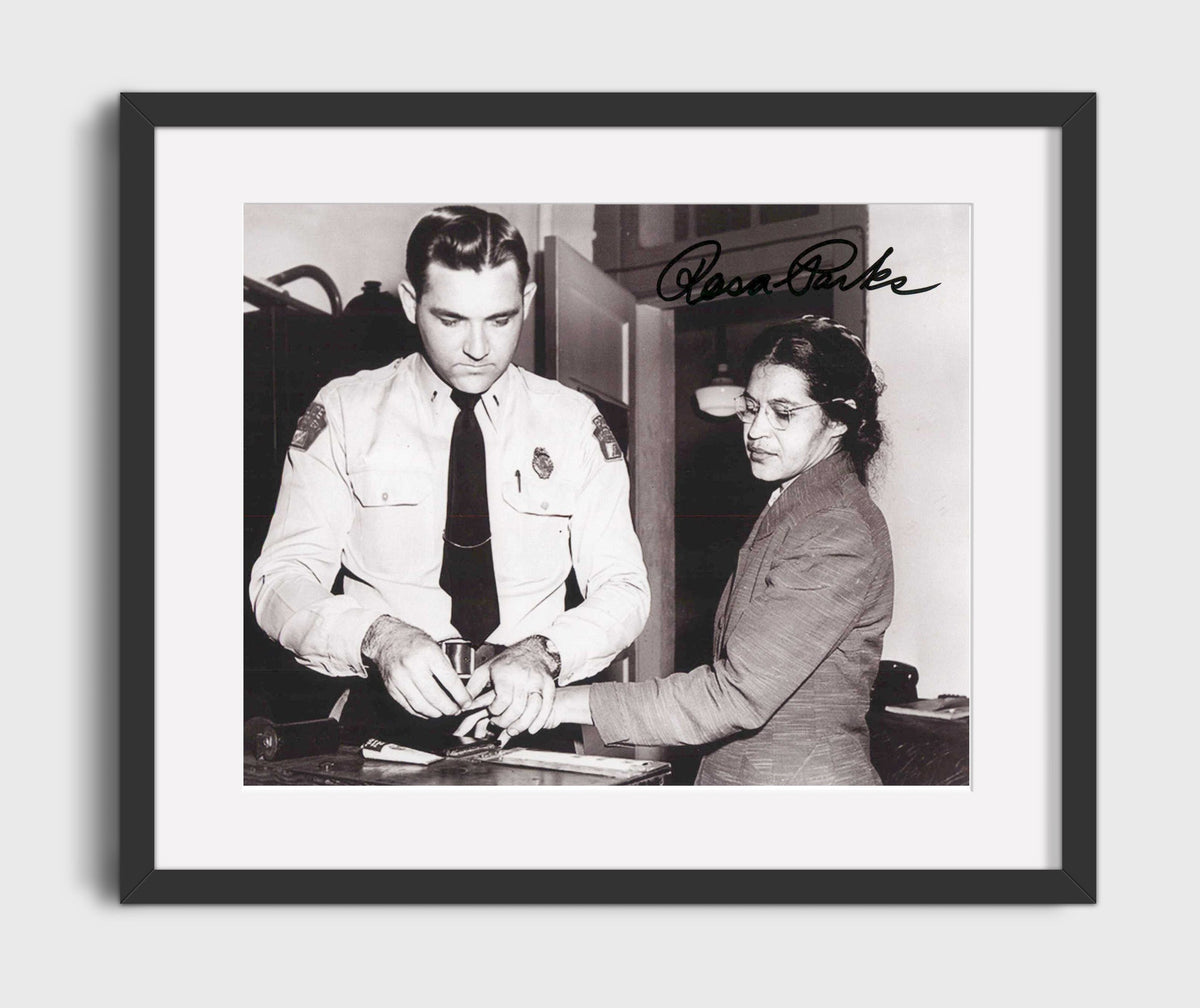 Rosa Parks - Fingerprinted for Civil Disobedience 1955 16x20 Gallery Frame history wall art