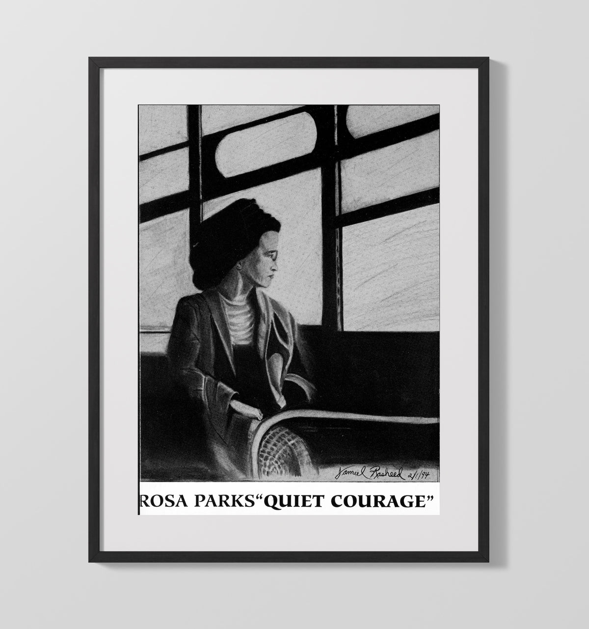 Rosa Parks - Quiet Courage Bus 1955 16x20 Gallery Frame history wall art