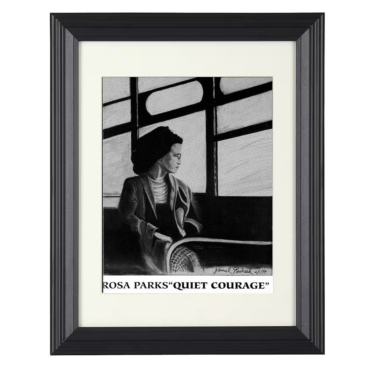 Rosa Parks – Quiet Courage Bus Historic Image 1955 unframed semi-gloss poster print