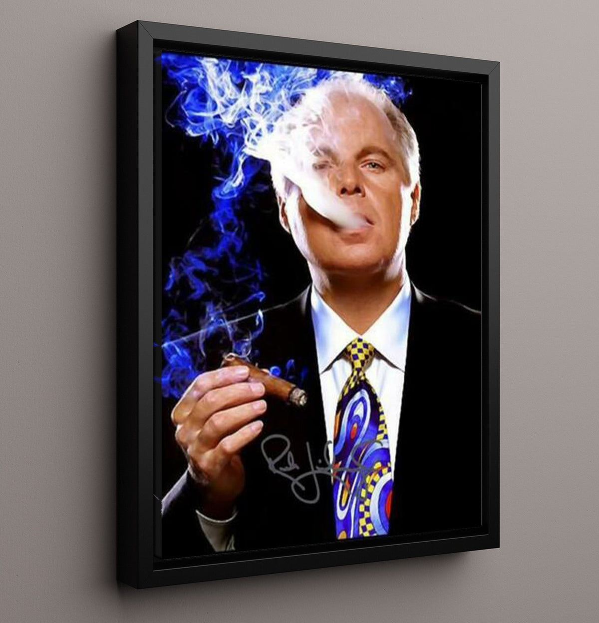 Rush Limbaugh - Cigar 2000s 8x10 Framed Canvas history wall art