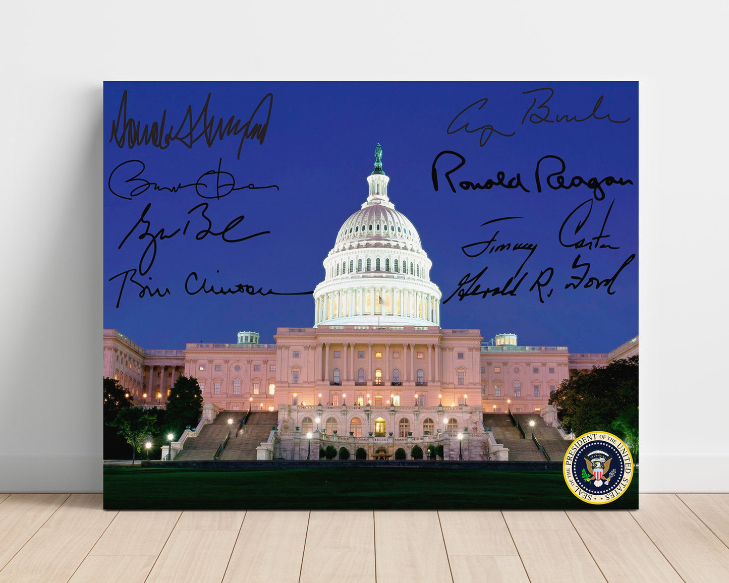 Historical - United States Capitol - Evening Illumination - Landscape History Wall Art
