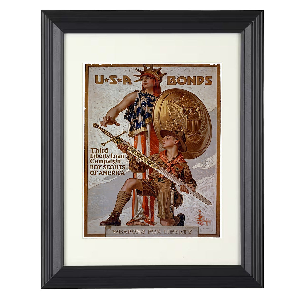 War Artwork – USA Bonds Boy Scouts America unframed semi-gloss poster print