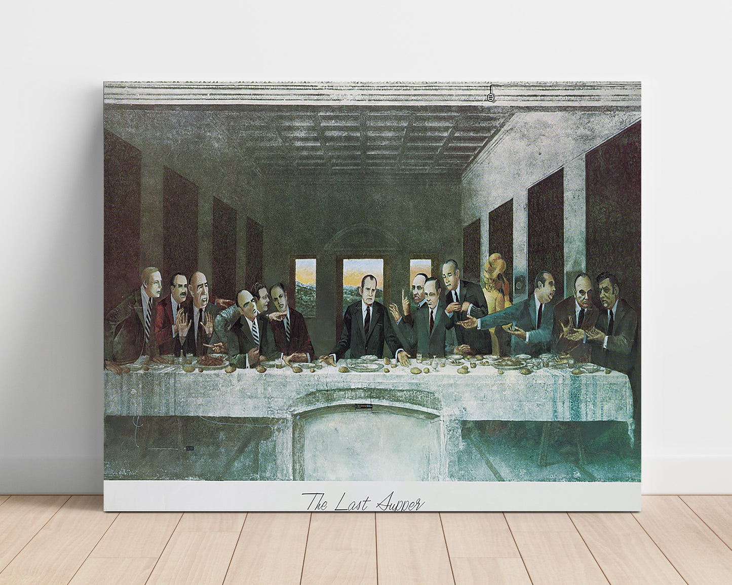 Historical - Watergate - Political Last Supper Satirical Illustration 1970S - Landscape History Wall Art
