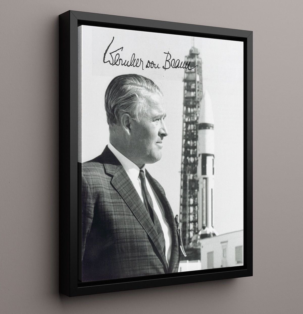 Wernher Von Braun - Rocket Program 1960s 8x10 Framed Canvas history wall art