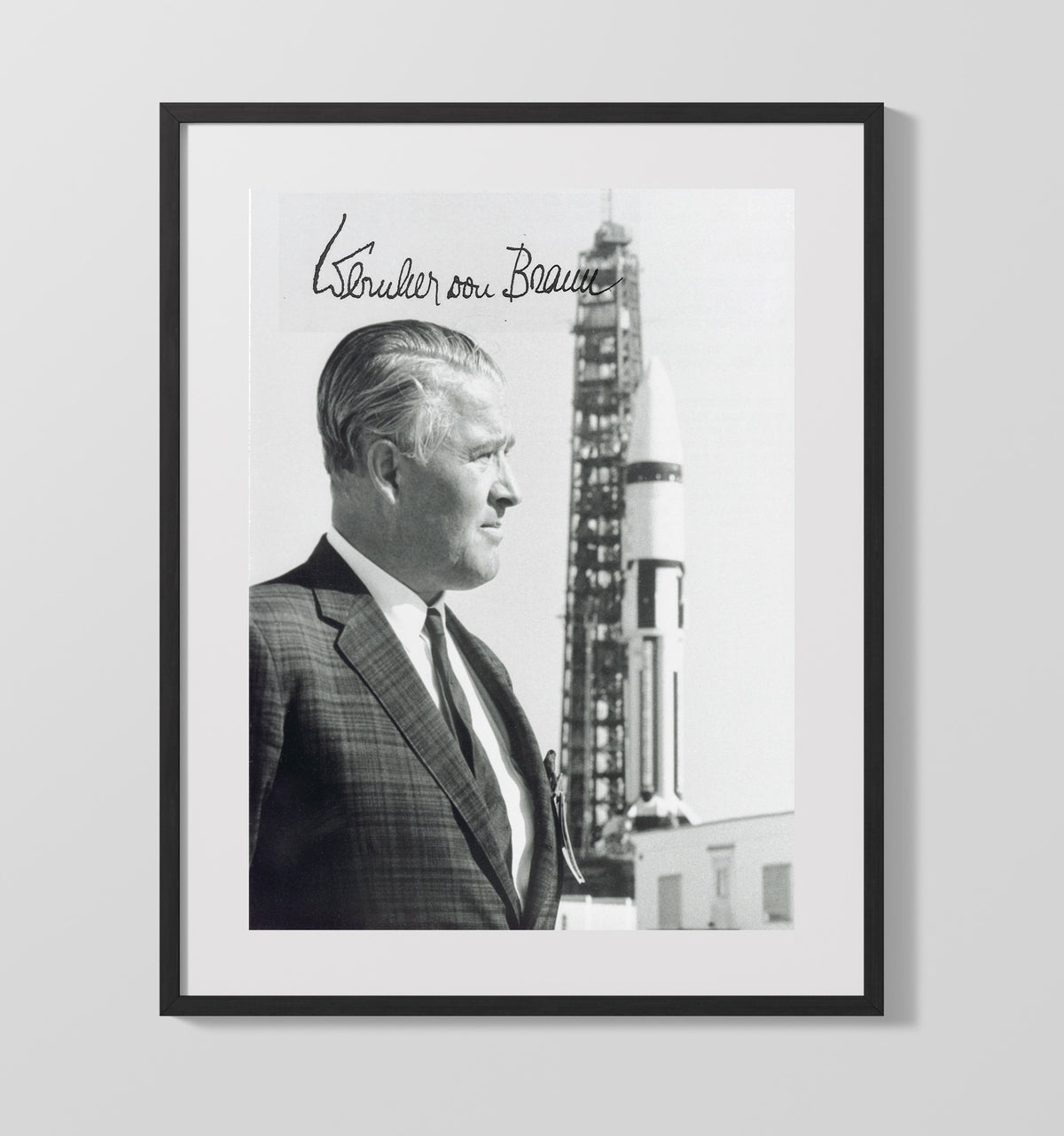 Wernher Von Braun - Rocket Program 1960s 16x20 Gallery Frame history wall art
