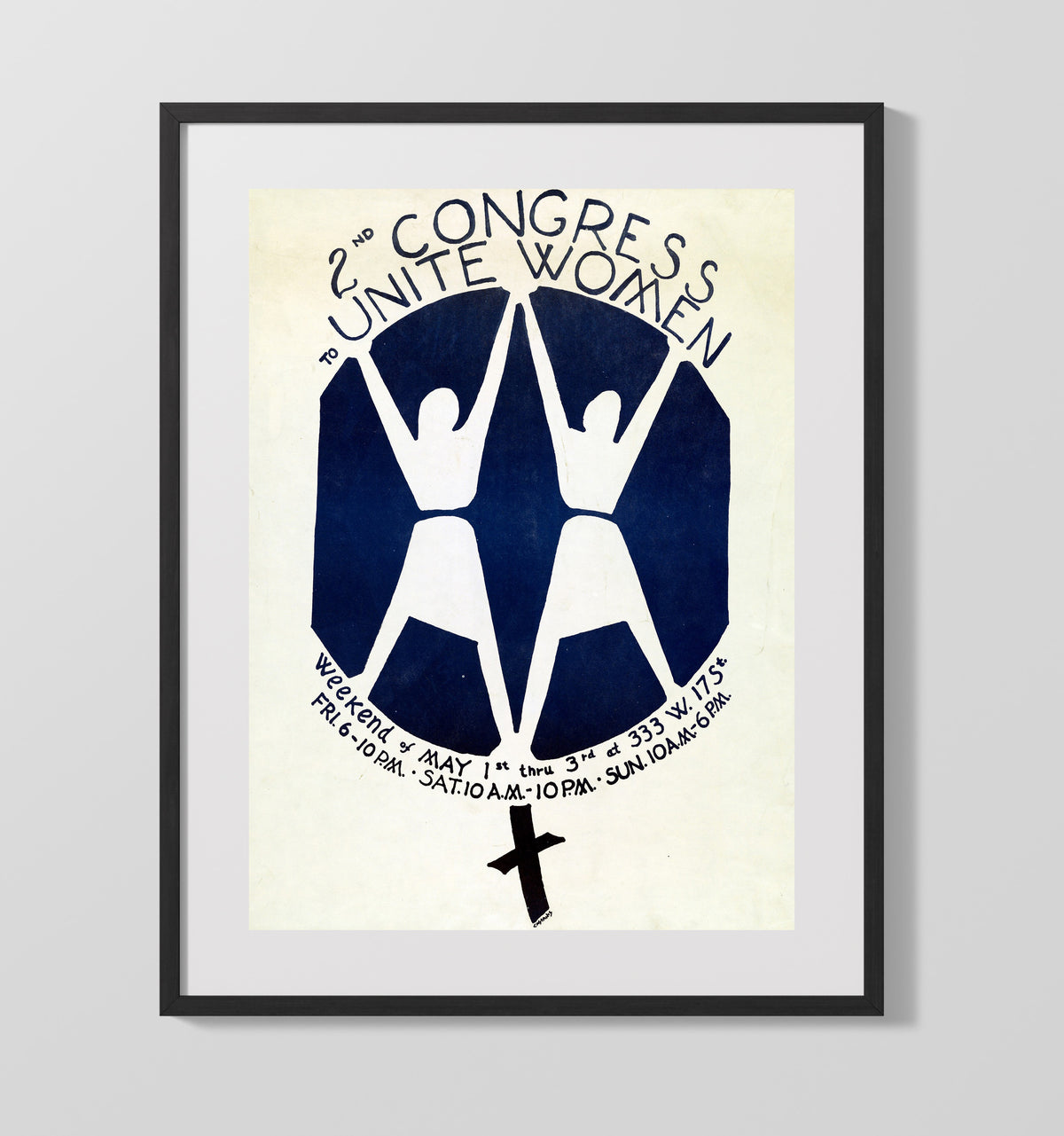 Women Unite - Second Congress to Unite Women Poster 1970 16x20 Gallery Frame history wall art