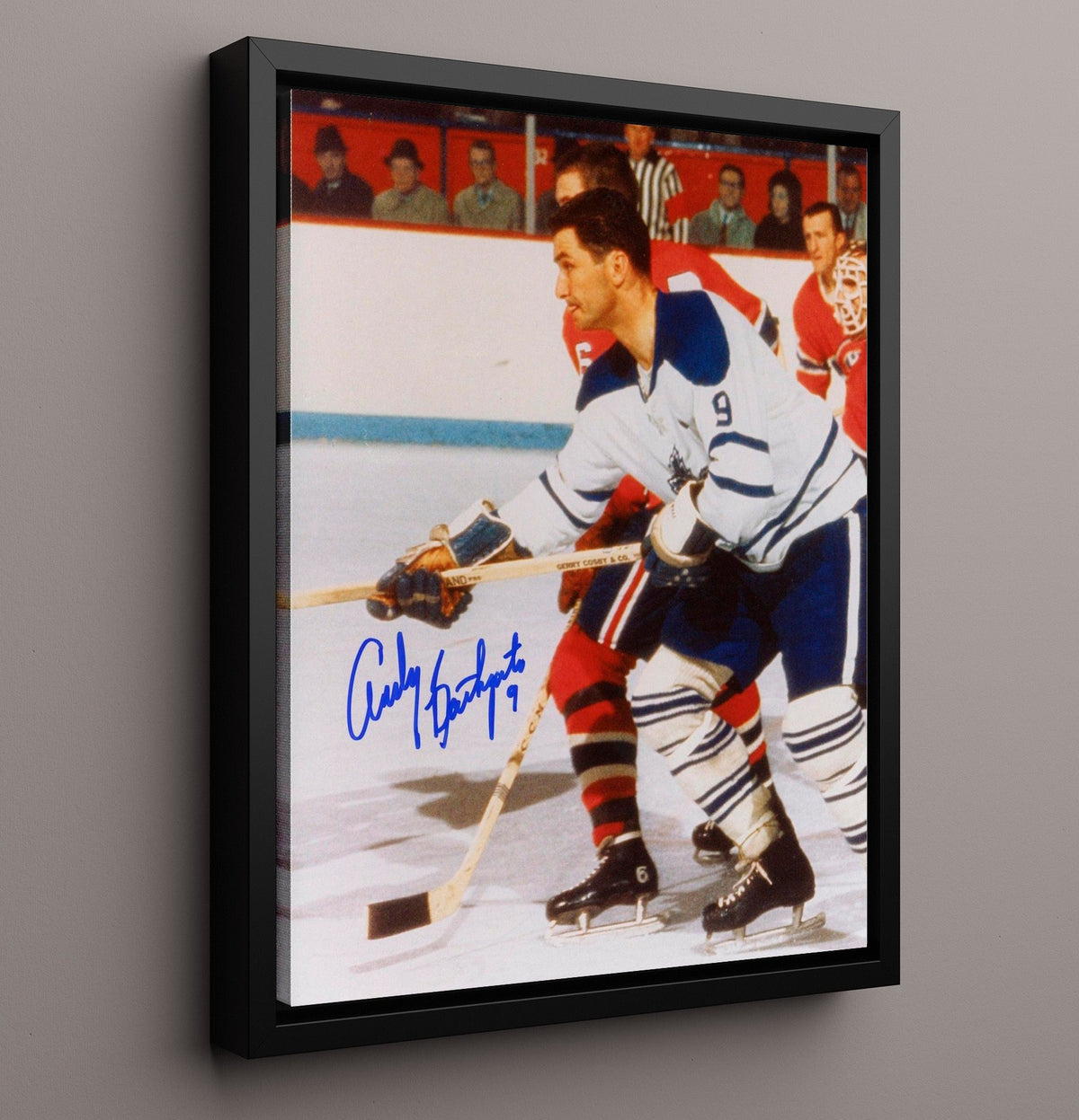 Andy Bathgate - New York Hockey Rangers Legend Skating Hockey Wall Art - hockey wall art print