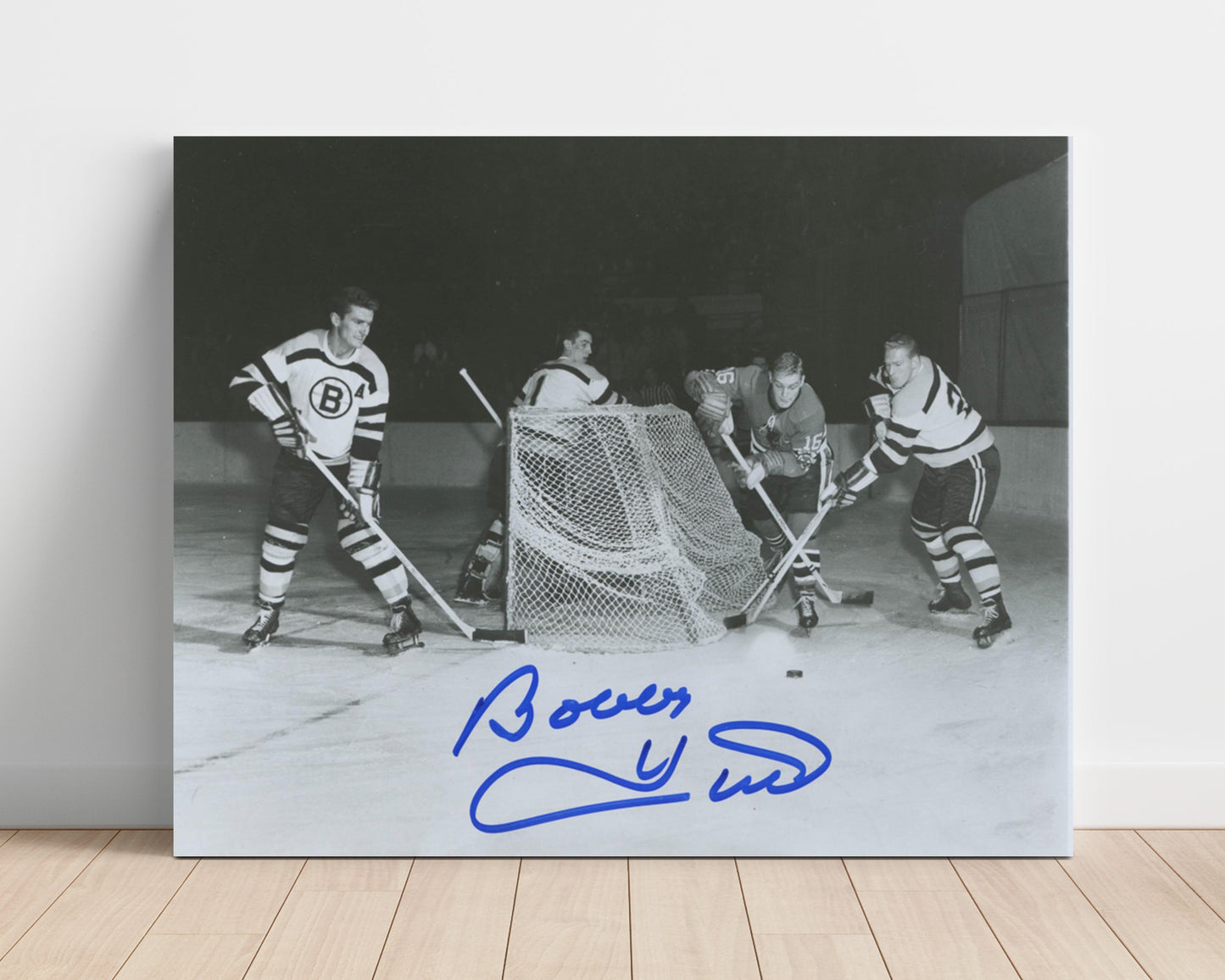 Bobby Hull - Chicago Hockey Battle At Net Hockey Wall Art - hockey wall art print