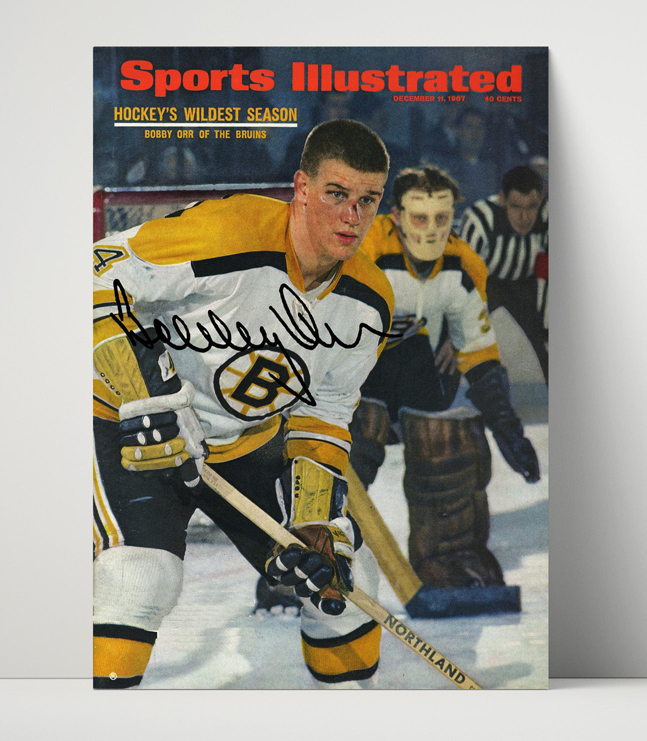 Bobby Orr - Boston Hockey Skating Portrait 1967 Si Cover Hockey Wall Art - hockey wall art print