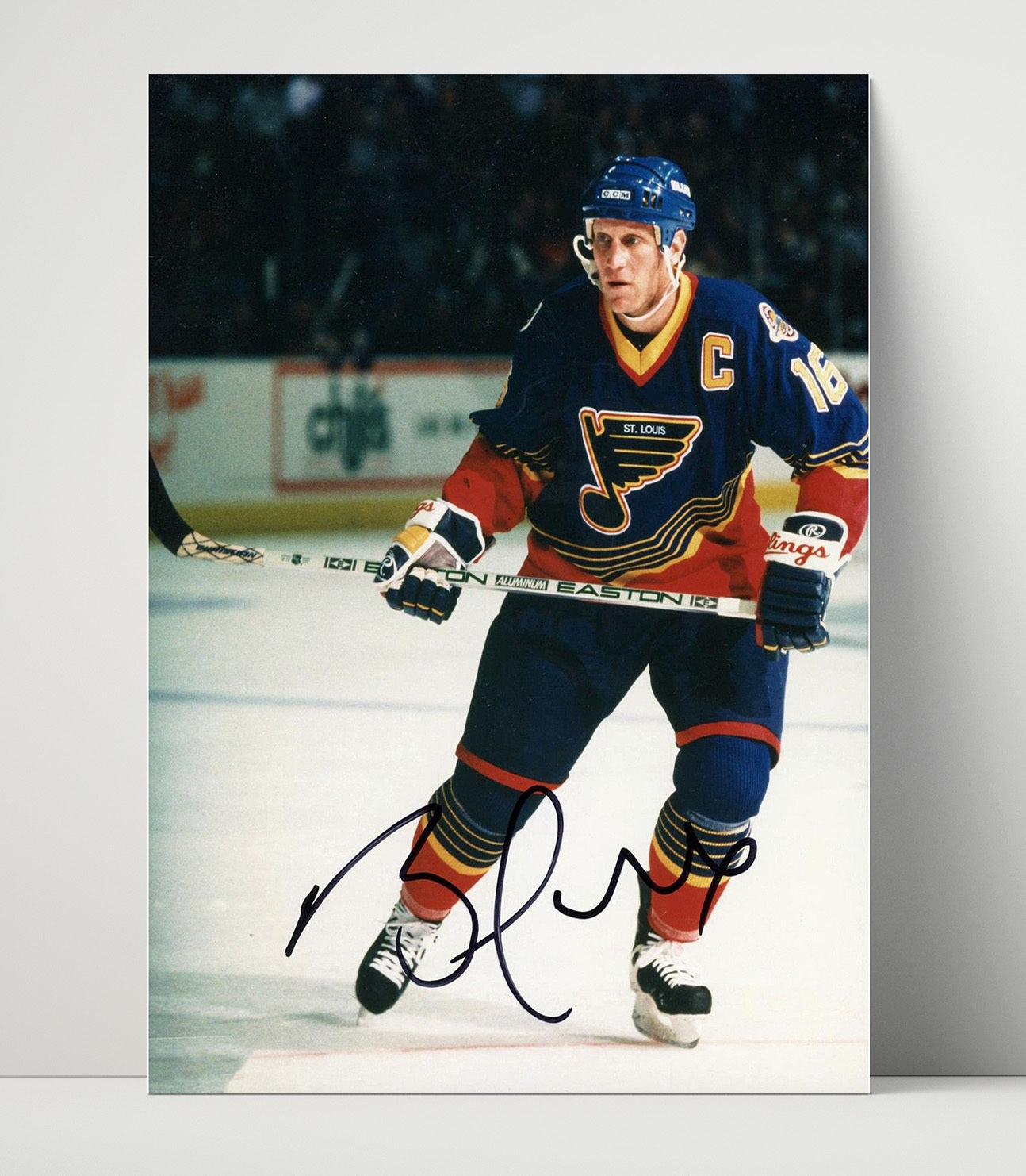 Brett Hull - St Louis Hockey Captain Ice Stance Hockey Wall Art - hockey wall art print
