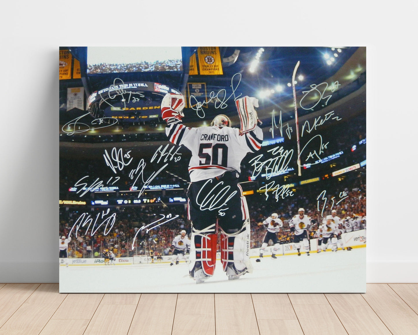 Corey Crawford - Chicago Hockey Stanley Cup Celebration Hockey Wall Art - hockey wall art print