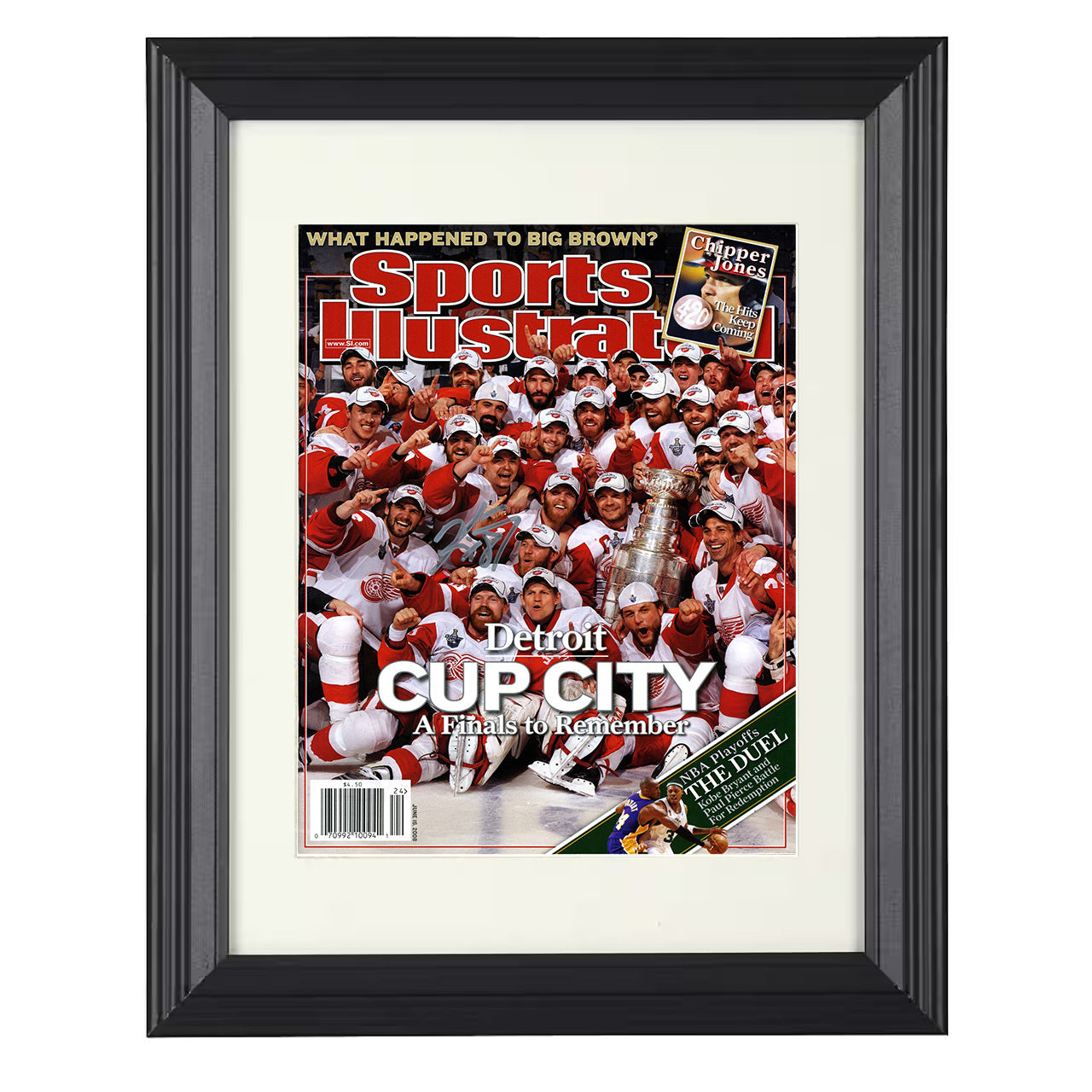 Detroit – Cup City Celebration 2008 SI 8x10 matted black framed hockey wall art