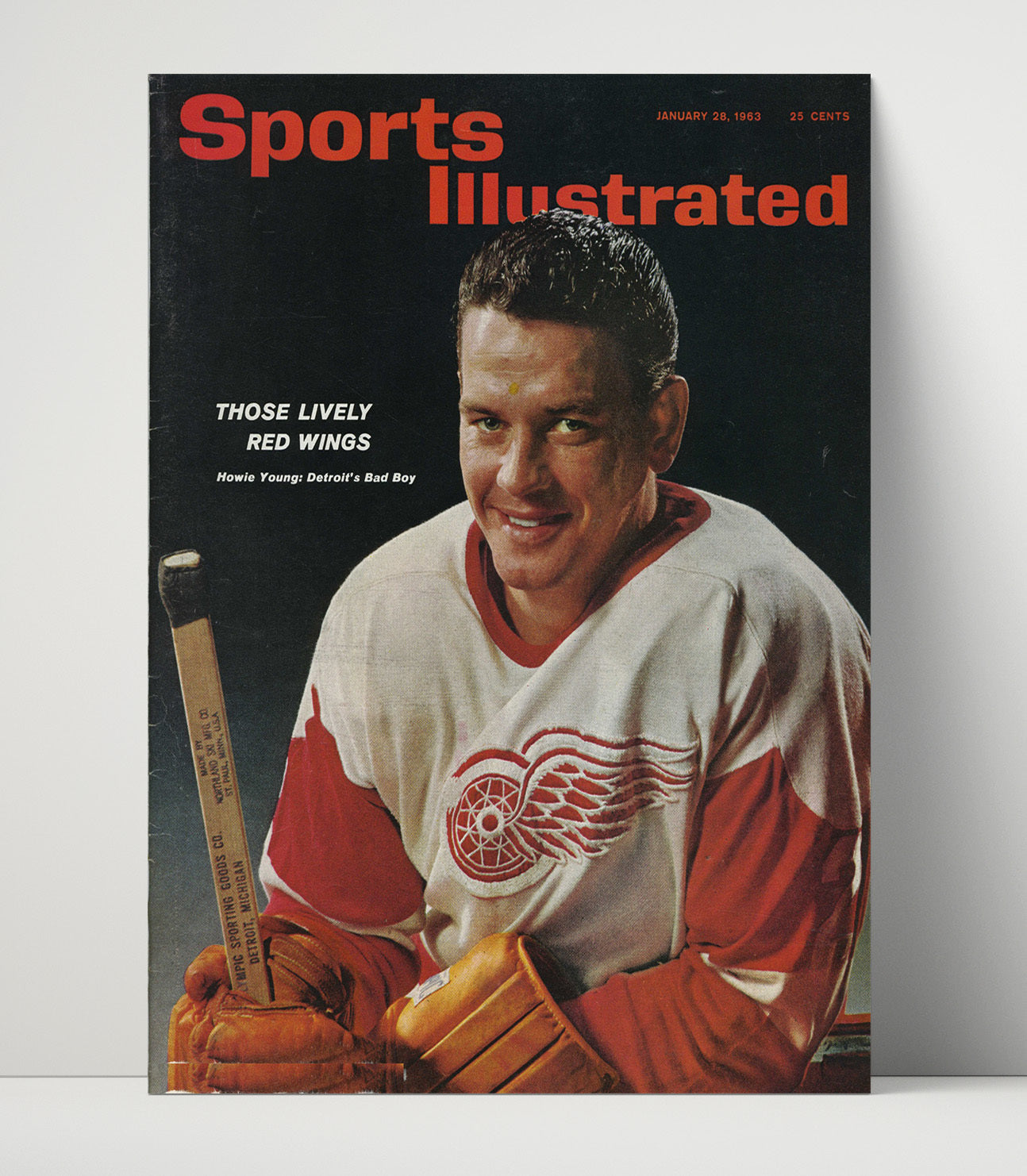Howie Young - Detroit Hockey 1963 Si Cover Hockey Wall Art - hockey wall art print