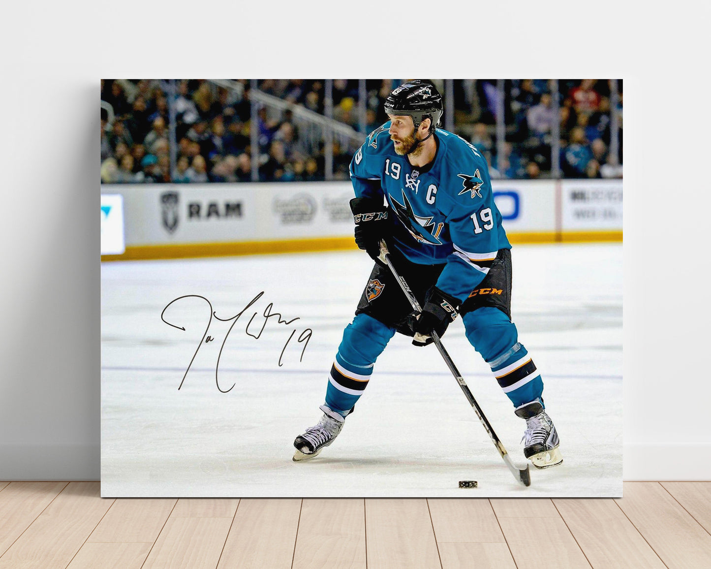 Joe Thornton - San Jose Hockey Skating Action Hockey Wall Art - hockey wall art print